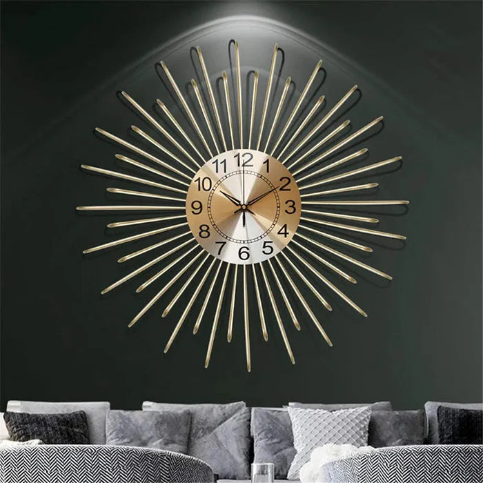 Geometric Stripes Gold Wall Clock