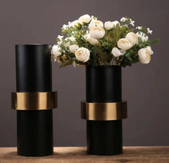 Europese Modern Eenvoudige Black Metal Flower Vase Decor (1 Pc)