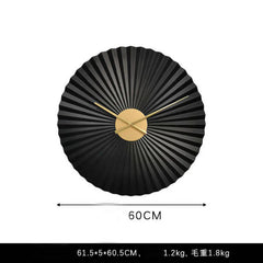 Black and Golden Metal Wall Clock