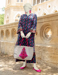 PINK-BLUE LAWN KURTI AND TROUSER| JJLK-S-JSS-24-443