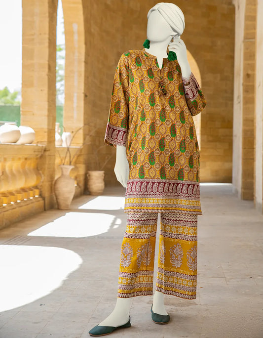 MUSTARD LAWN 2PC STITCHED