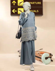 BLUE DENIM EMBROIDERED KURTI