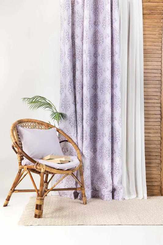 Lilac Glow Printed Curtain