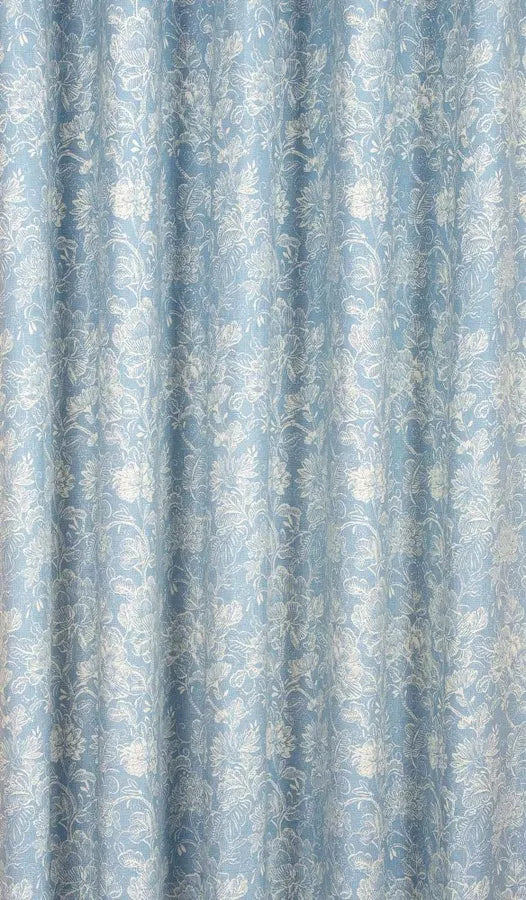 Pale Blue Printed Curtains