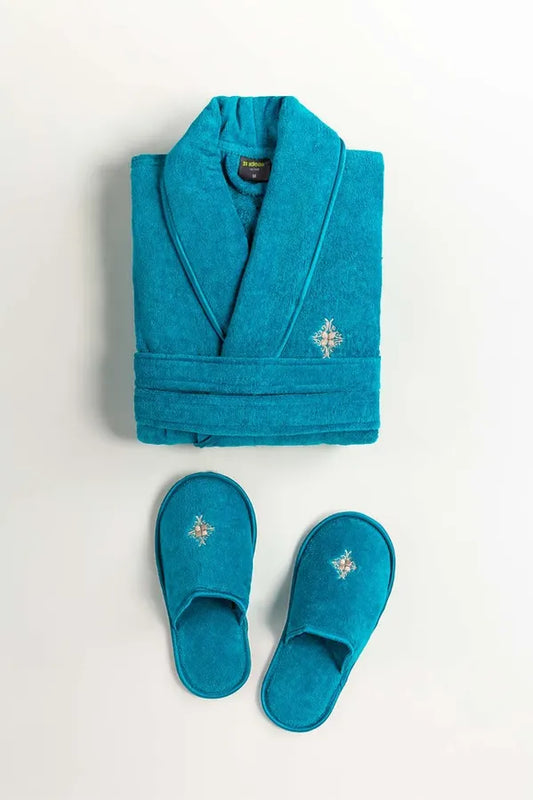 Peacock Velour Bathrobe