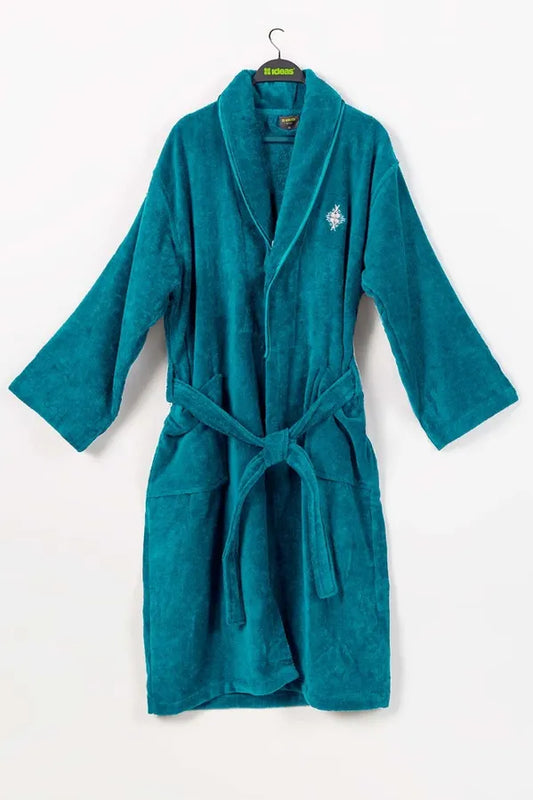 Peacock Velour Bathrobe