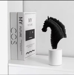 Abstract Striped Horse Head Mascot Animal Sculpture