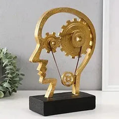 Artistic Sculpture 'Wheels of the Brain and Human Head'