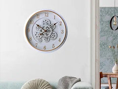 Vintage Rustic Wall Clock With Moving Gears