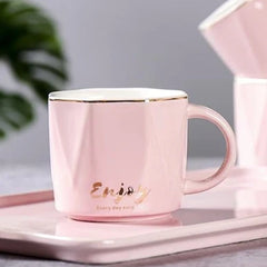 European Style China Teapot Cup with China Tray (6 Pcs)