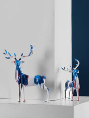 Bluish Textured Deer (Set Of 2)