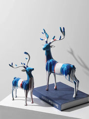 Bluish Textured Deer (Set Of 2)