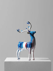 Bluish Textured Deer (Set Of 2)