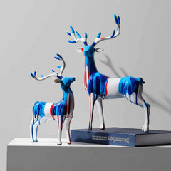 Bluish Textured Deer (Set Of 2)