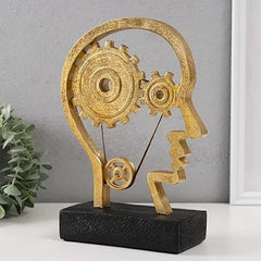 Artistic Sculpture 'Wheels of the Brain and Human Head'