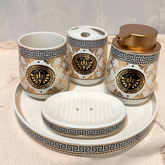 Luxe Gold Bath Set Design 2 - Set Of 5