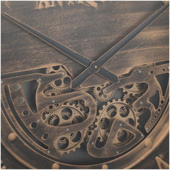 Antique Metal Moving Gears Wall Clock