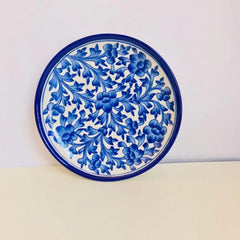 Handmade Blue Pottery Tray Set (5 Pcs)