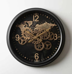 Black And Gold Gear Wall Clock 62 CM