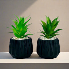 Matt Black Tri Texture Pots Planter