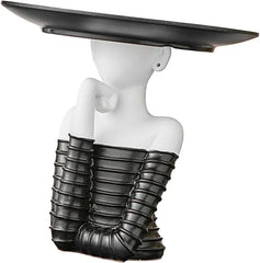 Woman Statue With Tray Modern Art Decoration