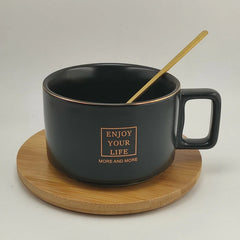 Ceramic Mug With Wooden Tray