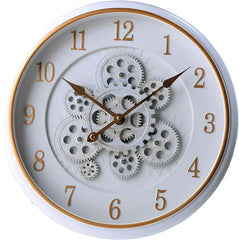 Vintage Rustic Wall Clock With Moving Gears