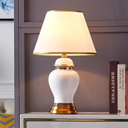 Luxury Modern Golden Edge Ceramic Table Lamp (1 Pc)