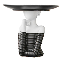 Woman Statue With Tray Modern Art Decoration