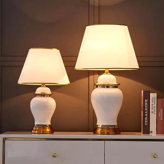 Luxury Modern Golden Edge Ceramic Table Lamp (1 Pc)