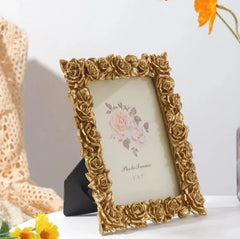 Gold Antique Roses Border Photo Frame