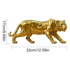 Golden Tiger Resin Statue For Home Indoor Office