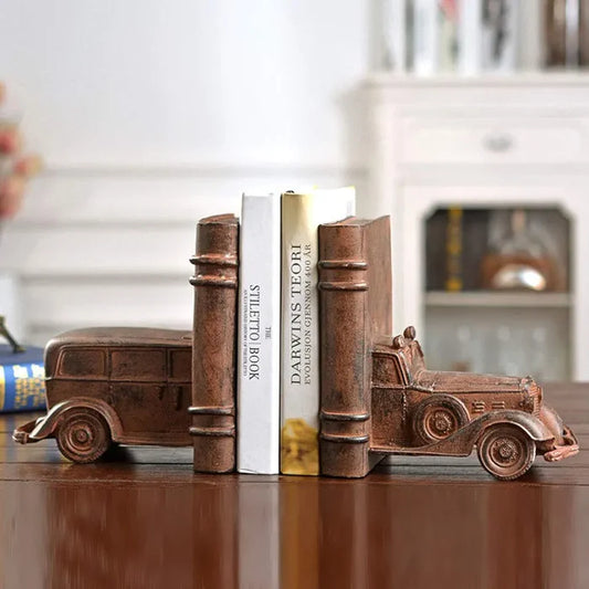 Retro Nostalgic Resin Classic Car Shape Bookends