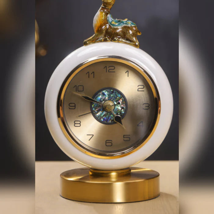 Elegant Mother Of Pearl Dial Table Clock