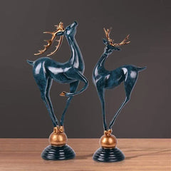 Home Decor Couple Deer Figurine Statue