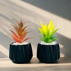 Matt Black Tri Texture Pots Planter