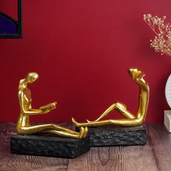 Gold Reading And Thinking Sculptures Bookend