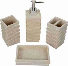 Stoneware Bathroom Set (Pack Of 4)