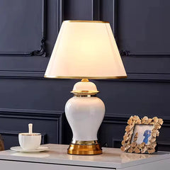 Luxury Modern Golden Edge Ceramic Table Lamp (1 Pc)