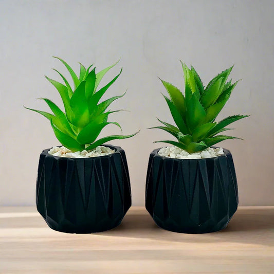 Matt Black Tri Texture Pots Planter