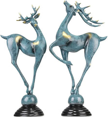 Home Decor Couple Deer Figurine Statue