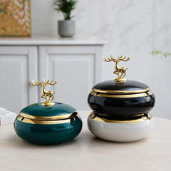 Fashion Ceramic Ashtray With Lid