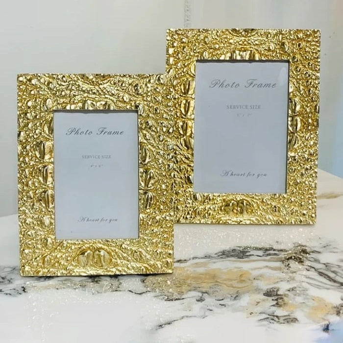 Resin Luxurious Gold Photo Frame (2 Pcs)