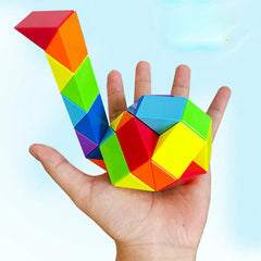 Pack of 2 Magic Rule Snake Multi Color 3D Puzzle Cube