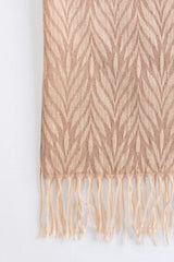 Beige Blended Leaf Pattern Scarf