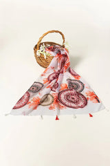 Multicolored Slub Lawn Printed Scarves