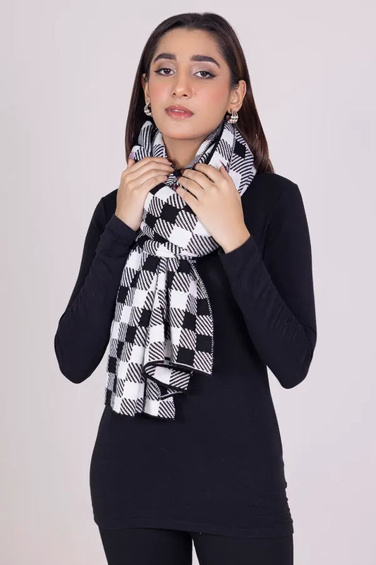 Checkered Knitted Shawl