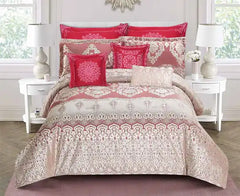 Wood Rose Chenille Comforter set