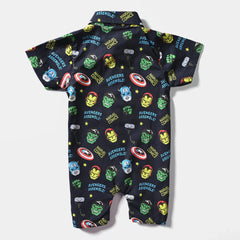 INFANT BOYS COTTON ROMPER-BLACK