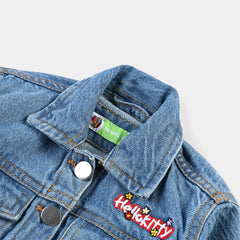 INFANT GIRLS DENIM RIGID WOVEN JACKET-MID BLUE